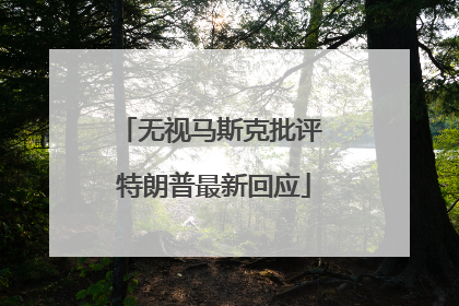 无视马斯克批评 特朗普最新回应