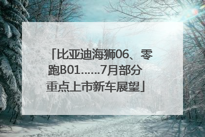 比亚迪海狮06、零跑B01……7月部分重点上市新车展望