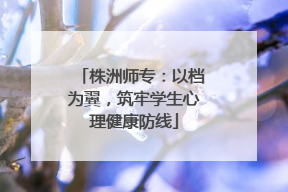株洲师专：以档为翼，筑牢学生心理健康防线