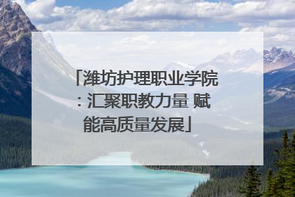潍坊护理职业学院：汇聚职教力量 赋能高质量发展