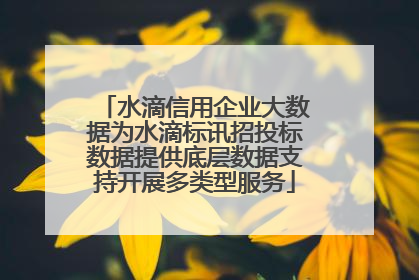 水滴信用企业大数据为水滴标讯招投标数据提供底层数据支持开展多类型服务