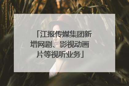 江报传媒集团新增网剧、影视动画片等视听业务