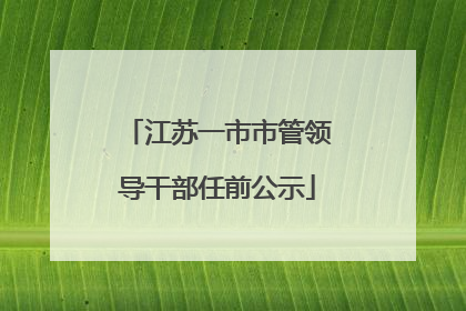江苏一市市管领导干部任前公示