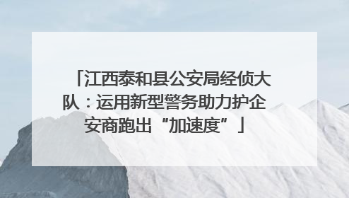 江西泰和县公安局经侦大队：运用新型警务助力护企安商跑出“加速度”