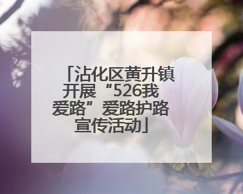 沾化区黄升镇开展“526我爱路”爱路护路宣传活动