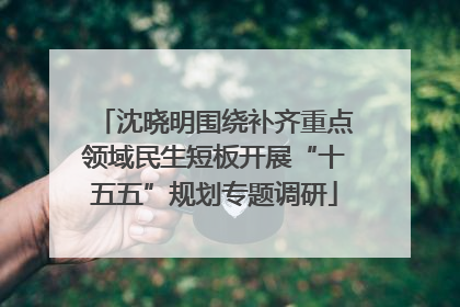 沈晓明围绕补齐重点领域民生短板开展“十五五”规划专题调研