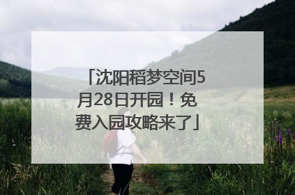 沈阳稻梦空间5月28日开园！免费入园攻略来了