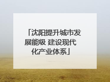 沈阳提升城市发展能级 建设现代化产业体系