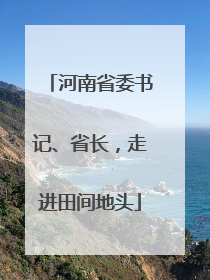 河南省委书记、省长，走进田间地头