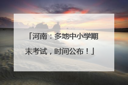 河南：多地中小学期末考试，时间公布！