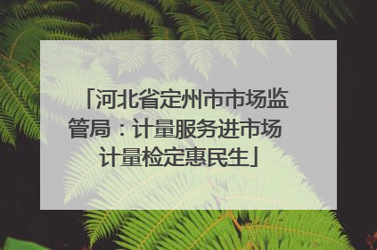河北省定州市市场监管局：计量服务进市场 计量检定惠民生