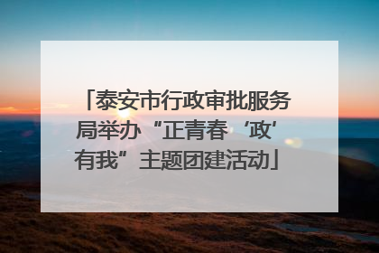 泰安市行政审批服务局举办“正青春‘政’有我”主题团建活动