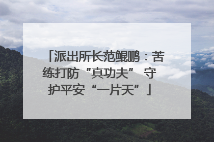 派出所长范鲲鹏：苦练打防“真功夫” 守护平安“一片天”