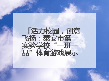 活力校园，创意飞扬：泰安市第一实验学校“一班一品”体育游戏展示精彩纷呈