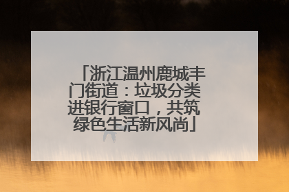 浙江温州鹿城丰门街道：垃圾分类进银行窗口，共筑绿色生活新风尚