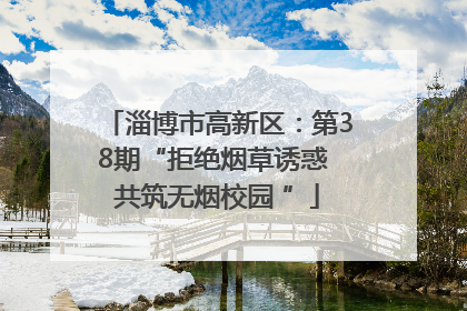 淄博市高新区：第38期“拒绝烟草诱惑 共筑无烟校园 ”