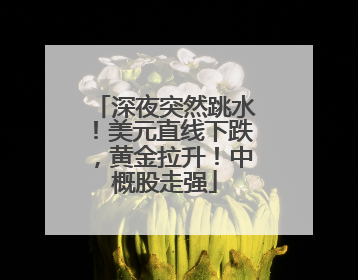 深夜突然跳水！美元直线下跌，黄金拉升！中概股走强