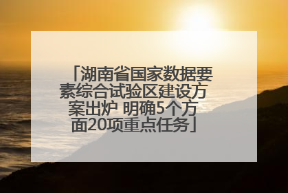 湖南省国家数据要素综合试验区建设方案出炉 明确5个方面20项重点任务