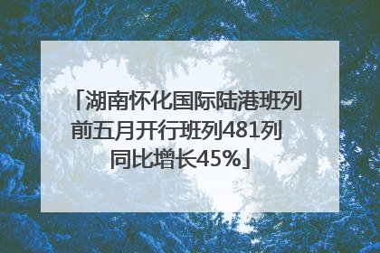 湖南怀化国际陆港班列前五月开行班列481列 同比增长45%