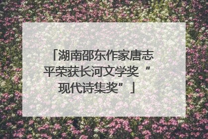 湖南邵东作家唐志平荣获长河文学奖“现代诗集奖”