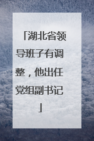 湖北省领导班子有调整，他出任党组副书记