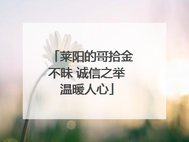 莱阳的哥拾金不昧 诚信之举温暖人心