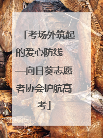考场外筑起的爱心防线——向日葵志愿者协会护航高考