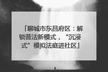 聊城市东昌府区：解锁普法新模式，“沉浸式”模拟法庭进社区