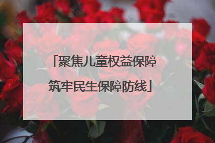 聚焦儿童权益保障 筑牢民生保障防线