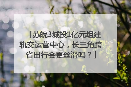 苏皖3城投1亿元组建轨交运营中心，长三角跨省出行会更丝滑吗？