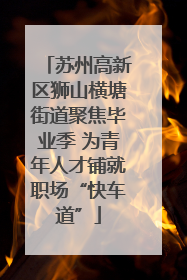 苏州高新区狮山横塘街道聚焦毕业季 为青年人才铺就职场“快车道”
