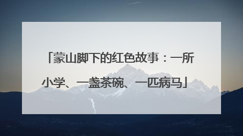 蒙山脚下的红色故事：一所小学、一盏茶碗、一匹病马