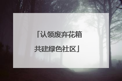 认领废弃花箱 共建绿色社区