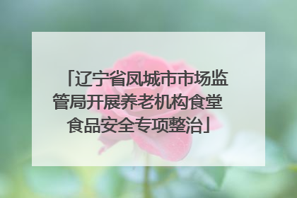 辽宁省凤城市市场监管局开展养老机构食堂食品安全专项整治