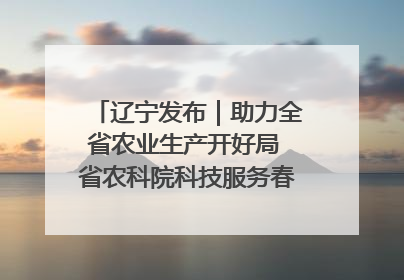 辽宁发布｜助力全省农业生产开好局 省农科院科技服务春耕备耕成效显著