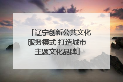 辽宁创新公共文化服务模式 打造城市主题文化品牌
