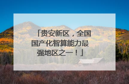 贵安新区，全国国产化智算能力最强地区之一！