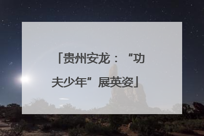 贵州安龙：“功夫少年”展英姿