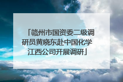 赣州市国资委二级调研员黄晓东赴中国化学江西公司开展调研