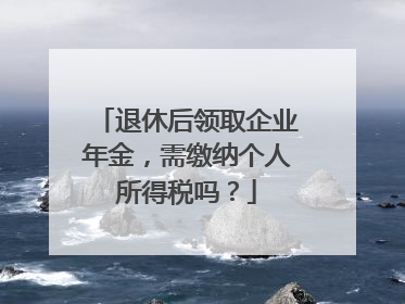 退休后领取企业年金，需缴纳个人所得税吗？