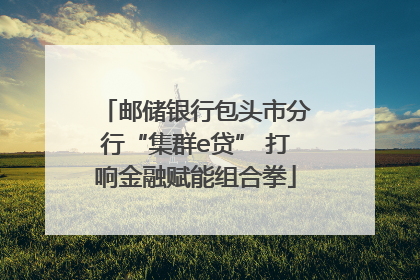 邮储银行包头市分行“集群e贷” 打响金融赋能组合拳