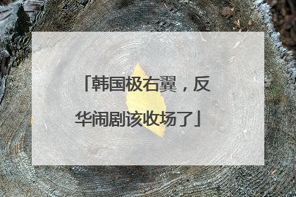 韩国极右翼，反华闹剧该收场了