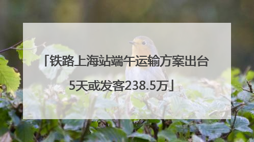 铁路上海站端午运输方案出台 5天或发客238.5万
