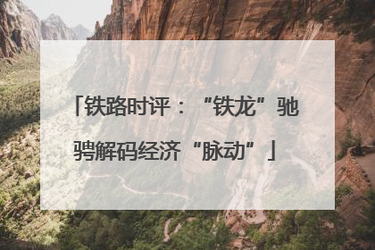铁路时评：“铁龙”驰骋解码经济“脉动”