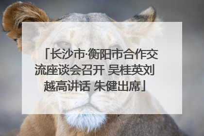 长沙市·衡阳市合作交流座谈会召开 吴桂英刘越高讲话 朱健出席