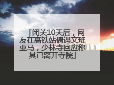 闭关10天后，网友在高铁站偶遇文班亚马，少林寺回应称其已离开寺院