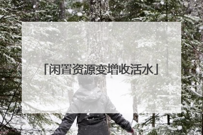 闲置资源变增收活水