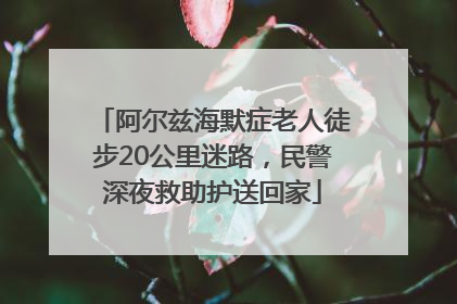 阿尔兹海默症老人徒步20公里迷路，民警深夜救助护送回家