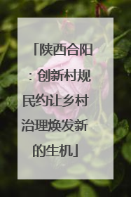 陕西合阳：创新村规民约让乡村治理焕发新的生机