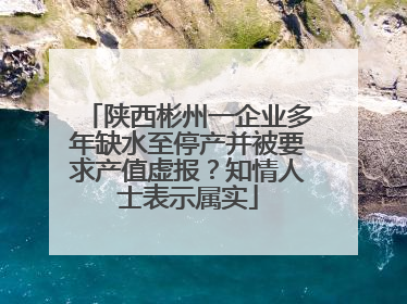 陕西彬州一企业多年缺水至停产并被要求产值虚报？知情人士表示属实